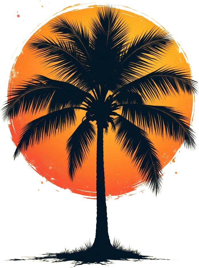 Sunset Palm Tree Silhouette